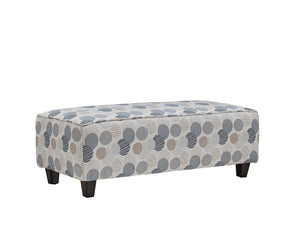Fusion Jonah Dew Drop Lake Cocktail Ottoman - Stylish, Kid-safe, Versatile Seating With Fun Pattern & Durability Multi S ,100% Polyester 100 Dew Drop Lake Cocktail Ottoman