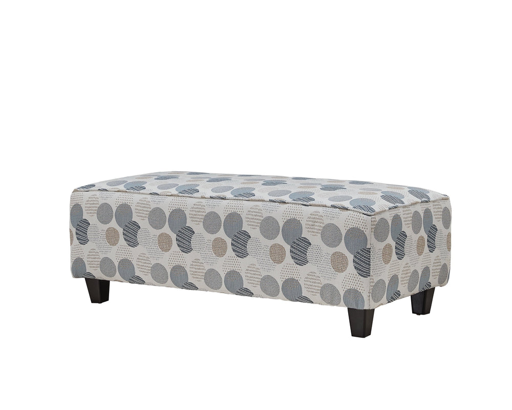 Fusion Jonah Dew Drop Lake Cocktail Ottoman - Stylish, Kid-safe, Versatile Seating With Fun Pattern & Durability Multi S ,100% Polyester 100 Dew Drop Lake Cocktail Ottoman