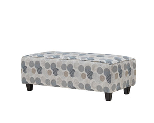 Fusion Jonah Dew Drop Lake Cocktail Ottoman - Stylish, Kid-safe, Versatile Seating With Fun Pattern & Durability Multi S ,100% Polyester 100 Dew Drop Lake Cocktail Ottoman