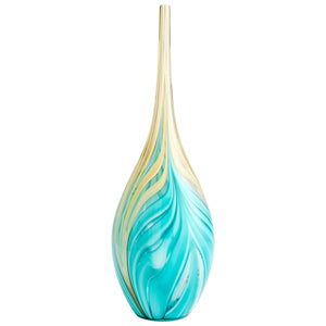 Parlor Palm Vase  Amber and Blue 10003 Cyan Design