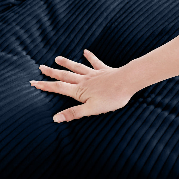 English Elm Corduroy L-Shaped Sectional Sofa With Storage Ottoman & 3 Pillows - Perfect For Small Spaces! W714S00651