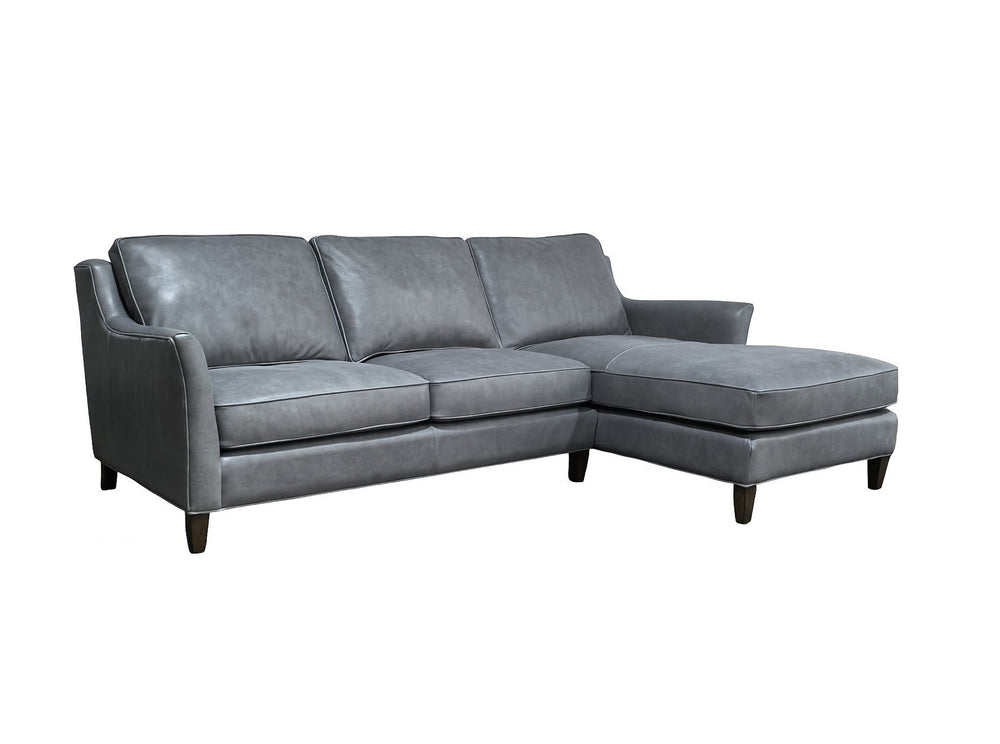 Olivia + Quinn Belmont Leather Sectional Sofa - Luxurious Comfort With Modern Style & Chic Selena Storm Finish Selena Storm Leather,Foam,Wood 1002_Sel9501