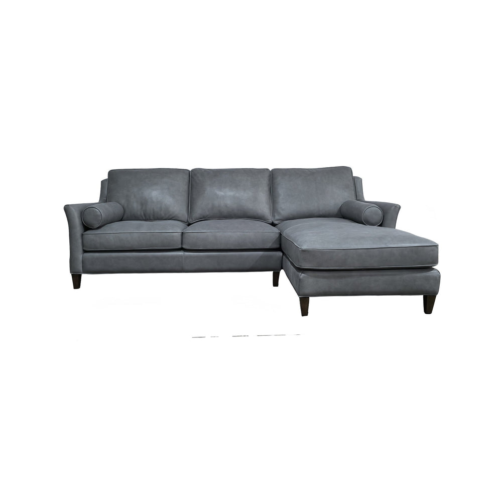 Olivia + Quinn Belmont Leather Sectional Sofa - Luxurious Comfort With Modern Style & Chic Selena Storm Finish Selena Storm Leather,Foam,Wood 1002_Sel9501