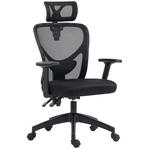 English Elm Vinsetto High Back Ergonomic Office Chair With Adjustable Lumbar Support & Reclining Headrest, Black W2225P217484-GIGA