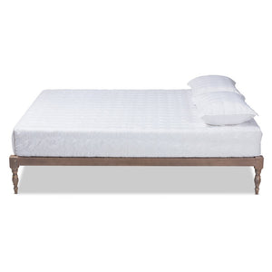 Baxton Studio Baxton Studio Iseline Elegant Modern Queen Size Platform Bed Frame with Sturdy Rubberwood Support Oak MG0001-Antique Oak-Queen