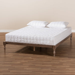Baxton Studio Baxton Studio Iseline Elegant Modern Queen Size Platform Bed Frame with Sturdy Rubberwood Support Oak MG0001-Antique Oak-Queen