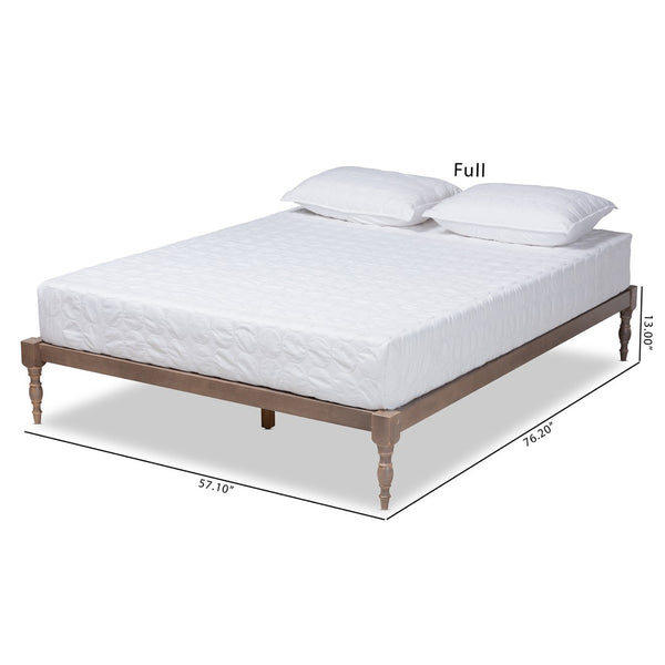 Baxton Studio Baxton Studio Iseline Elegant Modern Queen Size Platform Bed Frame with Sturdy Rubberwood Support Oak MG0001-Antique Oak-Queen