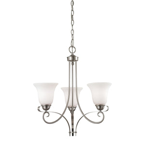 Thomas Lighting Brighton Three Light Chandelier Brushed Nickel with Forged Arms for Dining Entryway 20 inches 1003CH/20