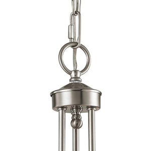 Thomas Lighting Brighton Three Light Chandelier Brushed Nickel with Forged Arms for Dining Entryway 20 inches 1003CH/20
