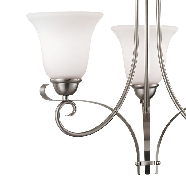 Thomas Lighting Brighton Three Light Chandelier Brushed Nickel with Forged Arms for Dining Entryway 20 inches 1003CH/20