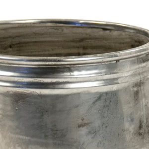 Zentique Distressed Metallic Silver Vase with Aged Glaze — Timeless Stoneware Accent for Elegant Home Decor W5.5 x H6.5 x D5.5 10040S A840