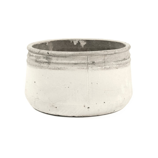 Distressed White Bowl (10041L A25A) Zentique