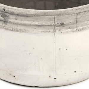 Zentique Distressed White Bowl with Handcrafted Stoneware Finish — Rustic Farmhouse Centerpiece for Serving W11.5 x H6 x D11.5 10041L A25A