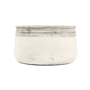 Zentique Distressed White Bowl with Handcrafted Stoneware Finish — Rustic Farmhouse Centerpiece for Serving W11.5 x H6 x D11.5 10041L A25A