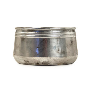Zentique Distressed Metallic Silver Vase with Aged Glaze — Timeless Stoneware Accent for Elegant Home Decor W11.5 x H6 x D11.5 10041L A840