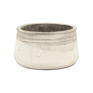 Zentique Distressed White Bowl with Handcrafted Stoneware Finish — Rustic Farmhouse Centerpiece for Serving W9.5 x H5 x D9.5 10041S A25A