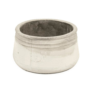 Zentique Distressed White Bowl with Handcrafted Stoneware Finish — Rustic Farmhouse Centerpiece for Serving W9.5 x H5 x D9.5 10041S A25A