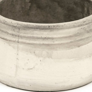 Zentique Distressed White Bowl with Handcrafted Stoneware Finish — Rustic Farmhouse Centerpiece for Serving W9.5 x H5 x D9.5 10041S A25A