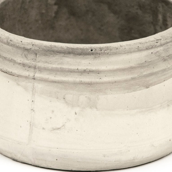 Zentique Distressed White Bowl with Handcrafted Stoneware Finish — Rustic Farmhouse Centerpiece for Serving W9.5 x H5 x D9.5 10041S A25A