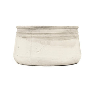 Zentique Distressed White Bowl with Handcrafted Stoneware Finish — Rustic Farmhouse Centerpiece for Serving W9.5 x H5 x D9.5 10041S A25A