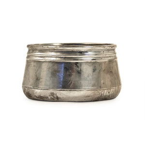 Zentique Distressed Metallic Silver Vase with Aged Glaze — Timeless Stoneware Accent for Elegant Home Decor W9.5 x H5 x D9.5 10041S A840