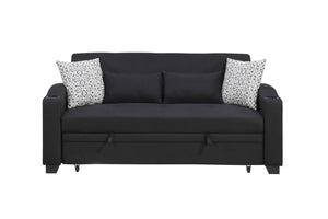 English Elm Bastien Convertible Sleeper Loveseat with Usb Charging Cupholders and Pocket Coil Support B2749S00232