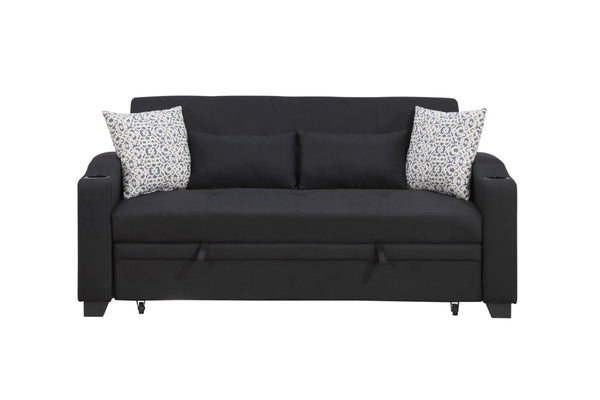 English Elm Bastien Convertible Sleeper Loveseat with Usb Charging Cupholders and Pocket Coil Support B2749S00232