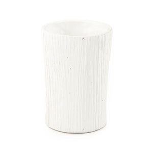 Zentique Distressed Cement Vase with Weathered White Finish — Rustic-Modern Decorative Centerpiece for Shelves W8 x H11.5 x D8 10043L A148