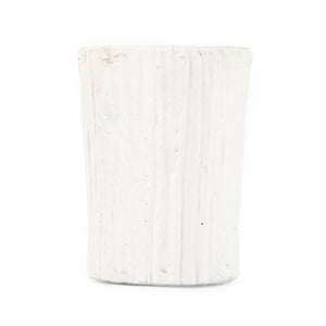 Zentique Distressed Cement Vase with Weathered White Finish — Rustic-Modern Decorative Centerpiece for Shelves W5.5 x H7.5 x D5.5 10043S A148