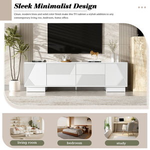 English Elm Vibe Haus Minimalist Media Console with Cabinets and Drawers for Living Room N724P360376K