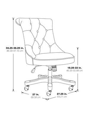OSP Home Furnishings Hannah Tufted Office Chair Sky