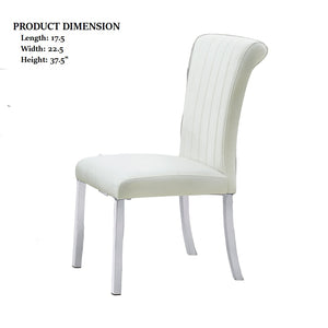 English Elm 2p Channel Tufted Side Chair with Sleek Contemporary Profile, Minimalist Upholstered Seat for Dining Silver,White 26 L x 19 W x 17 H B2741P404871
