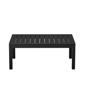 English Elm 45" Outdoor Aluminum Slatted Patio Coffee Table Matte Black Powder Coat Rust Proof B082P454985