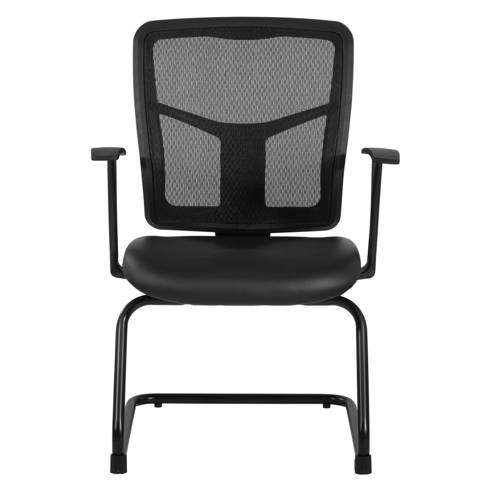 OSP Home Furnishings Progrid Mesh Back Visitor Chair with Lumbar Support and Sled Base for Modern Offices 9093B-R107