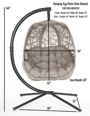IDEAZ Hanging Egg Chair with Branch Design Beige 1006FHT