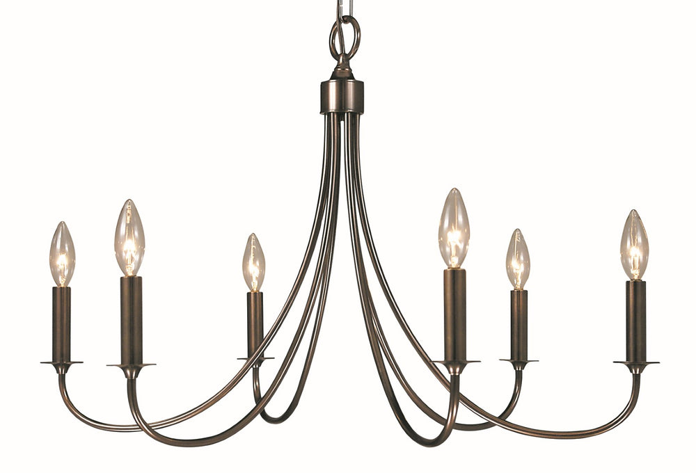 Framburg 6-light Elegant Dining Chandelier With Organic Glass Shapes, Made In The Usa For Timeless Style Roman Bronze Metal 1006 Rb
