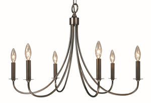 Framburg 6-light Elegant Dining Chandelier With Organic Glass Shapes, Made In The Usa For Timeless Style Roman Bronze Metal 1006 Rb