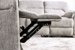 English Elm Transitional Multi-Function Glider Recliner with Channel Back, Cup Holders, Hidden Storage, Upholstered Comfort Light Gray 42 L x 30 W x 34 H B2741P385034