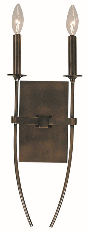 Framburg 2-light Elegant Maisonette Sconce - Contemporary Design With Organic Glass Shapes, Usa-made Quality Roman Bronze Metal 1007 Rb