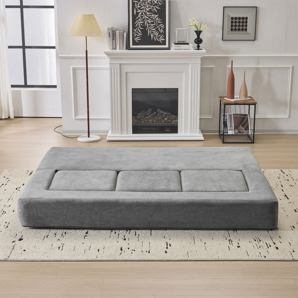 English Elm Ebern Designs Convertible Sectional Sofa – Cozy Chenille Sleeper With 3 Footrests For Small Spaces W1829P280222