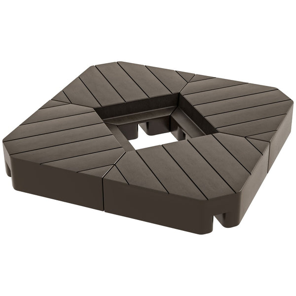 English Elm Outsunny 4-Piece Patio Umbrella Base Weight Set, Stylish Faux Wood Design With 176 Lb Capacity Sand W2225P174146-GIGA