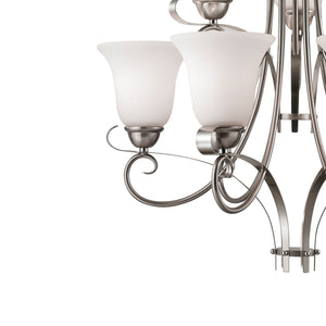 Thomas Lighting Brighton Three Light Chandelier Brushed Nickel with Forged Arms for Dining Entryway 25 inches 1009CH/20