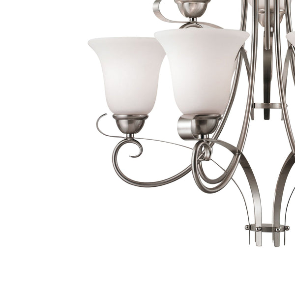 Thomas Lighting Brighton Three Light Chandelier Brushed Nickel with Forged Arms for Dining Entryway 25 inches 1009CH/20