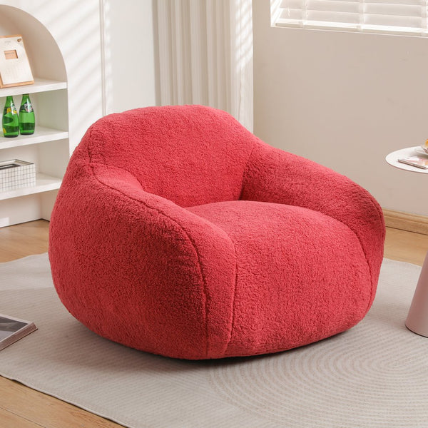 English Elm Bean Bag Chair - Oversized Memory Foam Sofa With Plush Teddy Cover For Ultimate Comfort & Style W2200P247797