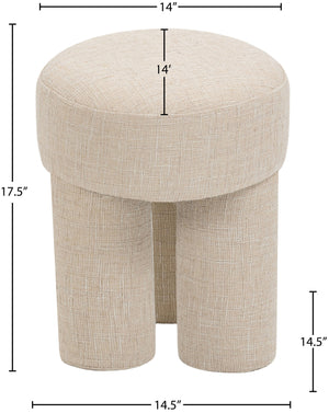 Larson Beige Polyester Fabric Ottoman/Stool 100Beige Meridian Furniture