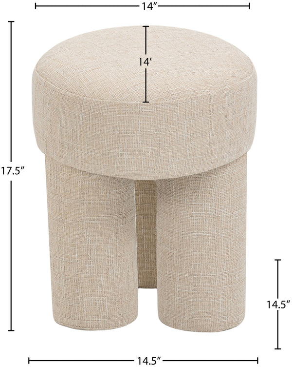 Larson Beige Polyester Fabric Ottoman/Stool 100Beige Meridian Furniture