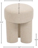 Larson Beige Polyester Fabric Ottoman/Stool 100Beige Meridian Furniture