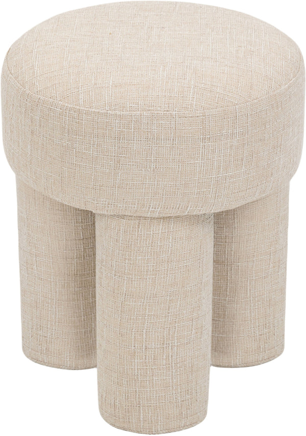 Larson Beige Polyester Fabric Ottoman/Stool 100Beige Meridian Furniture