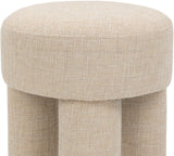 Larson Beige Polyester Fabric Ottoman/Stool 100Beige Meridian Furniture