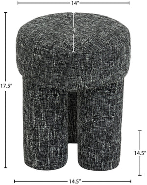 Larson Black Polyester Fabric Ottoman/Stool 100Black Meridian Furniture